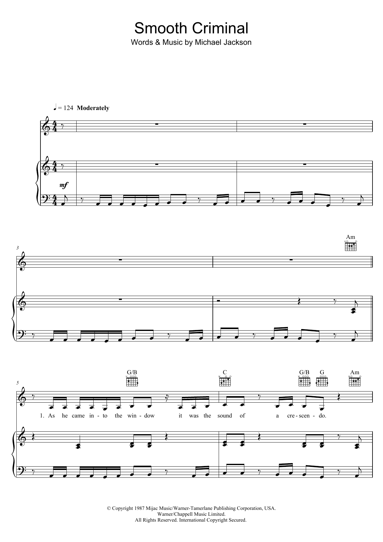 Michael Jackson "Smooth Criminal" Sheet Music & Chords Download 4