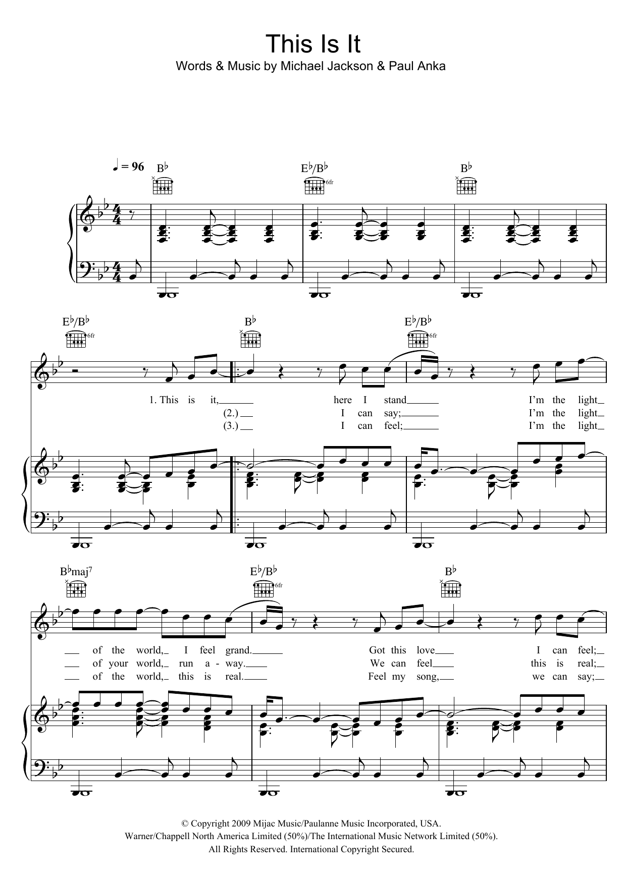 Download Michael Jackson This Is It Sheet Music and learn how to play Beginner Piano PDF digital score in minutes