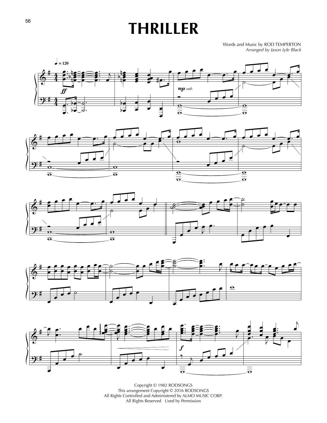 Download Michael Jackson Thriller Sheet Music and learn how to play Piano PDF digital score in minutes