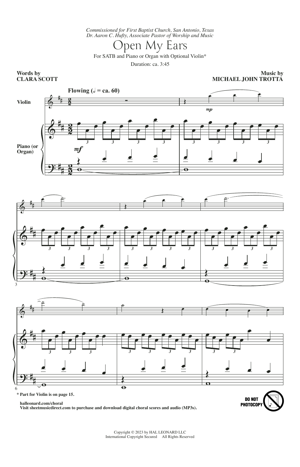 Download Michael John Trotta Open My Ears Sheet Music and learn how to play SATB Choir PDF digital score in minutes