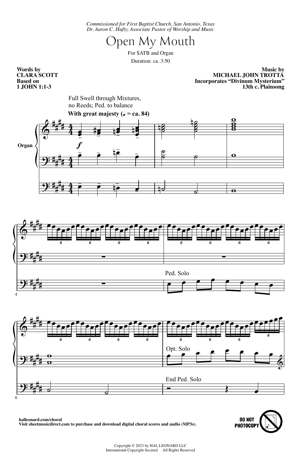 Download Michael John Trotta Open My Mouth Sheet Music and learn how to play SATB Choir PDF digital score in minutes