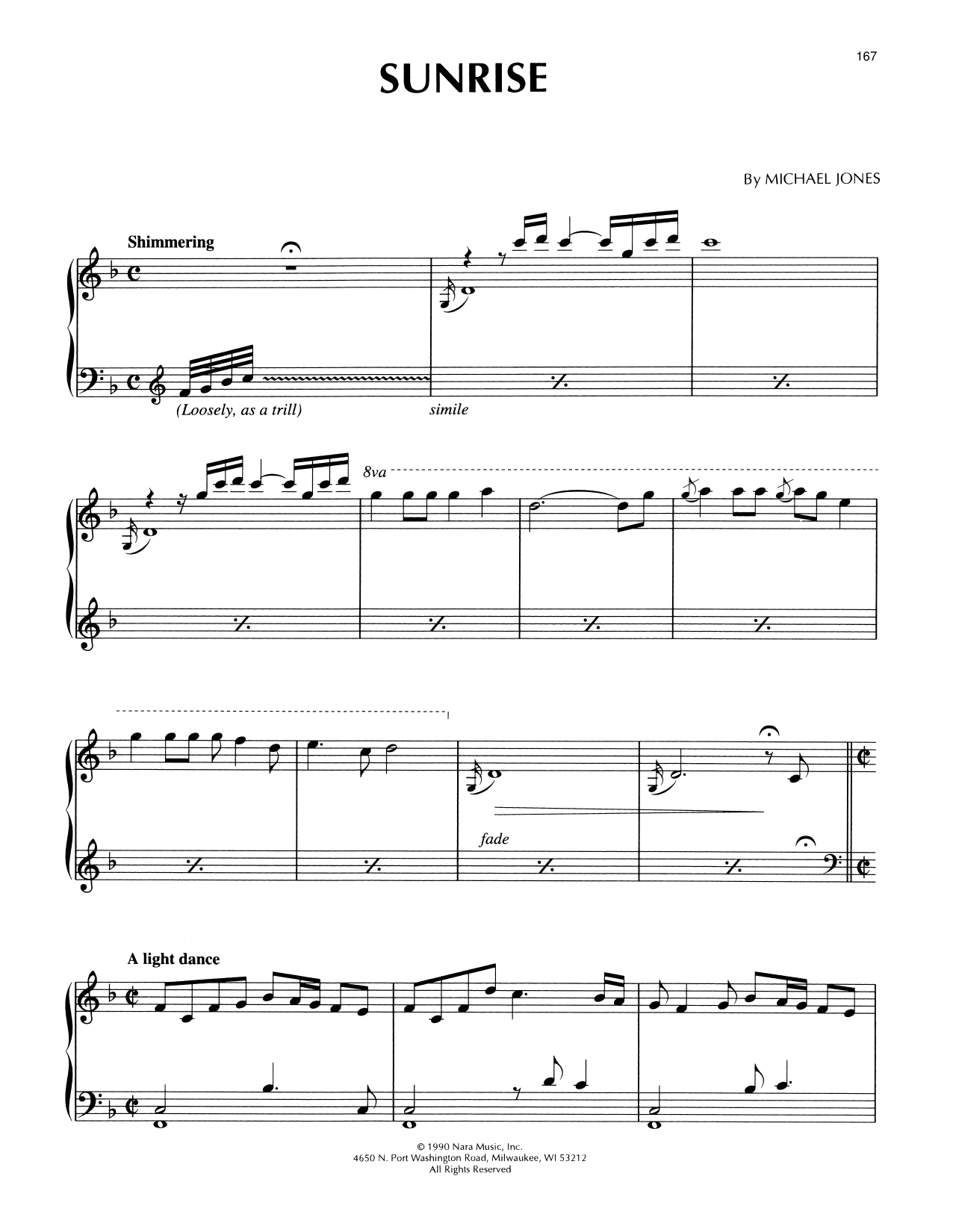 Download Michael Jones Sunrise Sheet Music and learn how to play Piano Solo PDF digital score in minutes