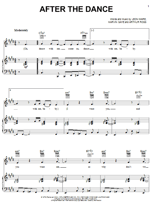 Download Michael McDonald After The Dance Sheet Music and learn how to play Piano, Vocal & Guitar (Right-Hand Melody) PDF digital score in minutes