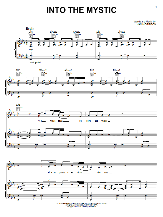 Download Michael McDonald Into The Mystic Sheet Music and learn how to play Piano, Vocal & Guitar (Right-Hand Melody) PDF digital score in minutes