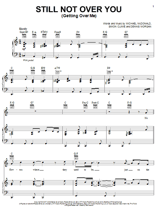 Download Michael McDonald Still Not Over You (Getting Over Me) Sheet Music and learn how to play Piano, Vocal & Guitar (Right-Hand Melody) PDF digital score in minutes