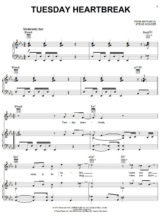 Download Michael McDonald Tuesday Heartbreak Sheet Music and learn how to play Piano, Vocal & Guitar (Right-Hand Melody) PDF digital score in minutes