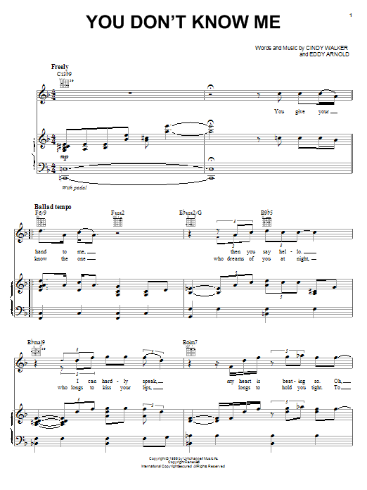 Download Michael McDonald You Don't Know Me Sheet Music and learn how to play Piano, Vocal & Guitar (Right-Hand Melody) PDF digital score in minutes