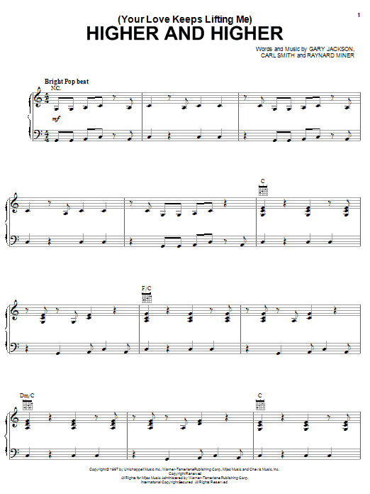 Download Michael McDonald (Your Love Keeps Lifting Me) Higher And Higher Sheet Music and learn how to play Piano, Vocal & Guitar (Right-Hand Melody) PDF digital score in minutes