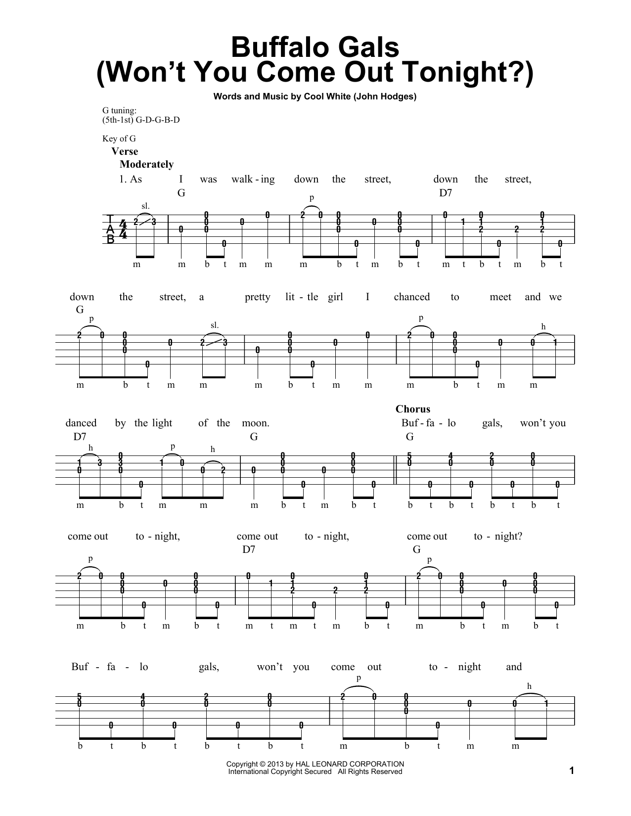 Download Michael Miles Buffalo Gals (Won't You Come Out Tonight?) Sheet Music and learn how to play Banjo PDF digital score in minutes