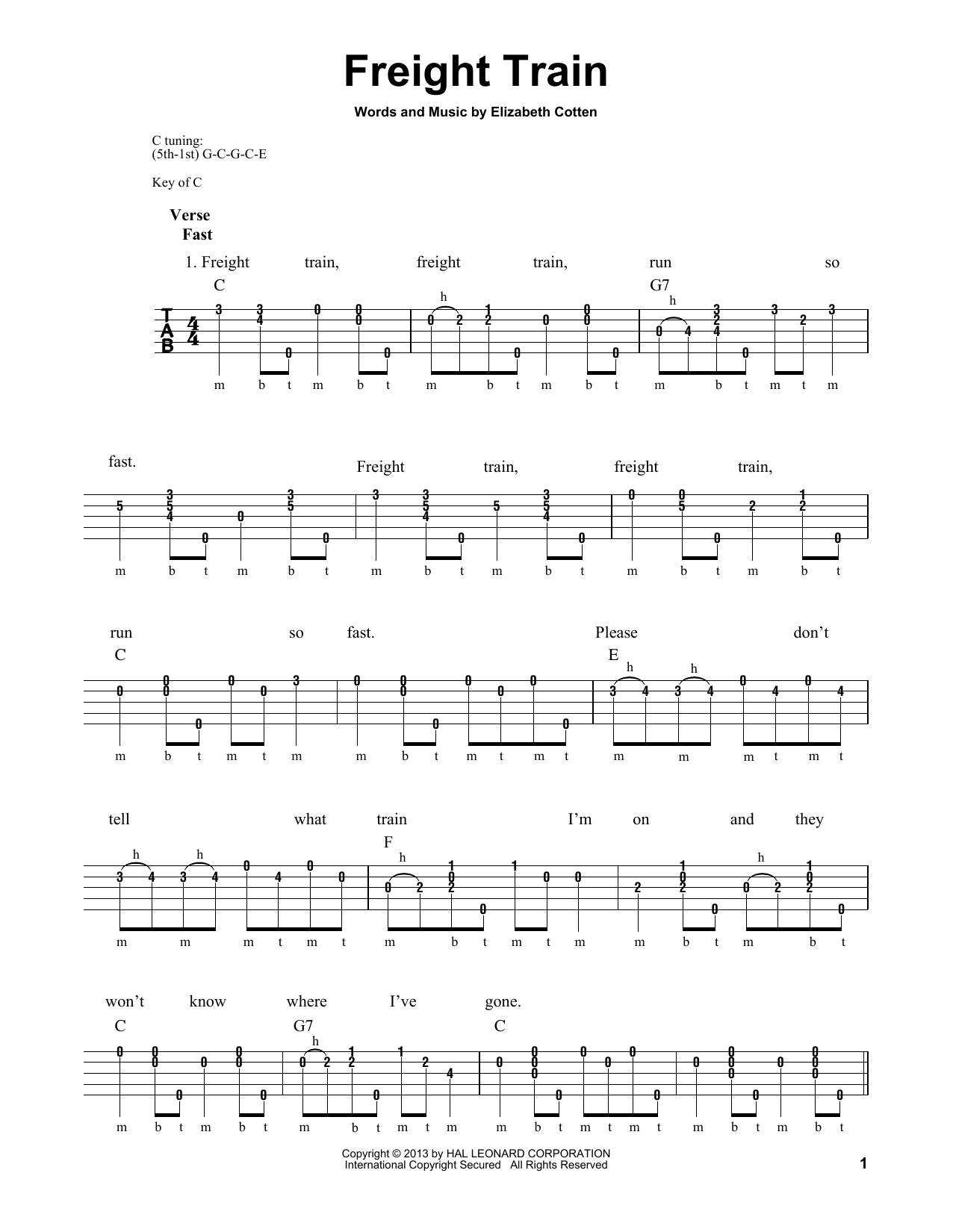 Download Michael Miles Freight Train Sheet Music and learn how to play Banjo PDF digital score in minutes