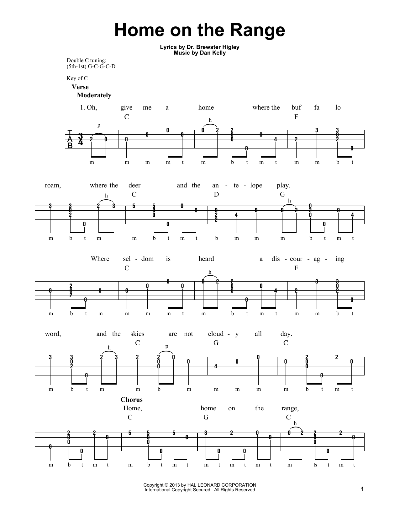 Download Roy Rogers Home On The Range Sheet Music and learn how to play Banjo PDF digital score in minutes