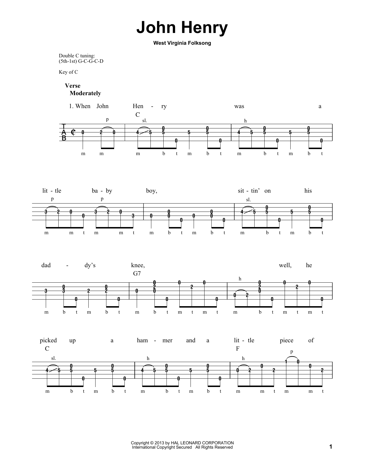 Download Michael Miles John Henry Sheet Music and learn how to play Banjo PDF digital score in minutes