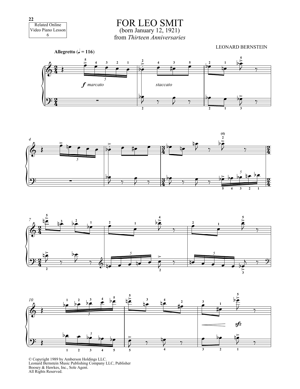Download Michael Mizrahi For Leo Smit Sheet Music and learn how to play Piano Solo PDF digital score in minutes