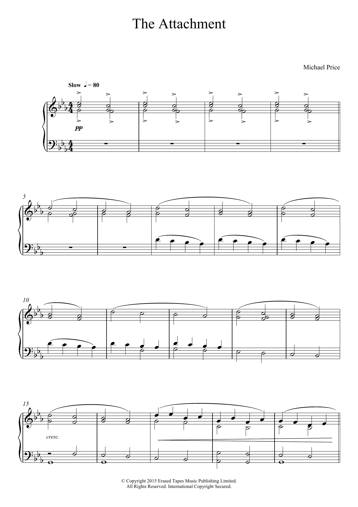 Download Michael Price The Attachment Sheet Music and learn how to play Piano PDF digital score in minutes