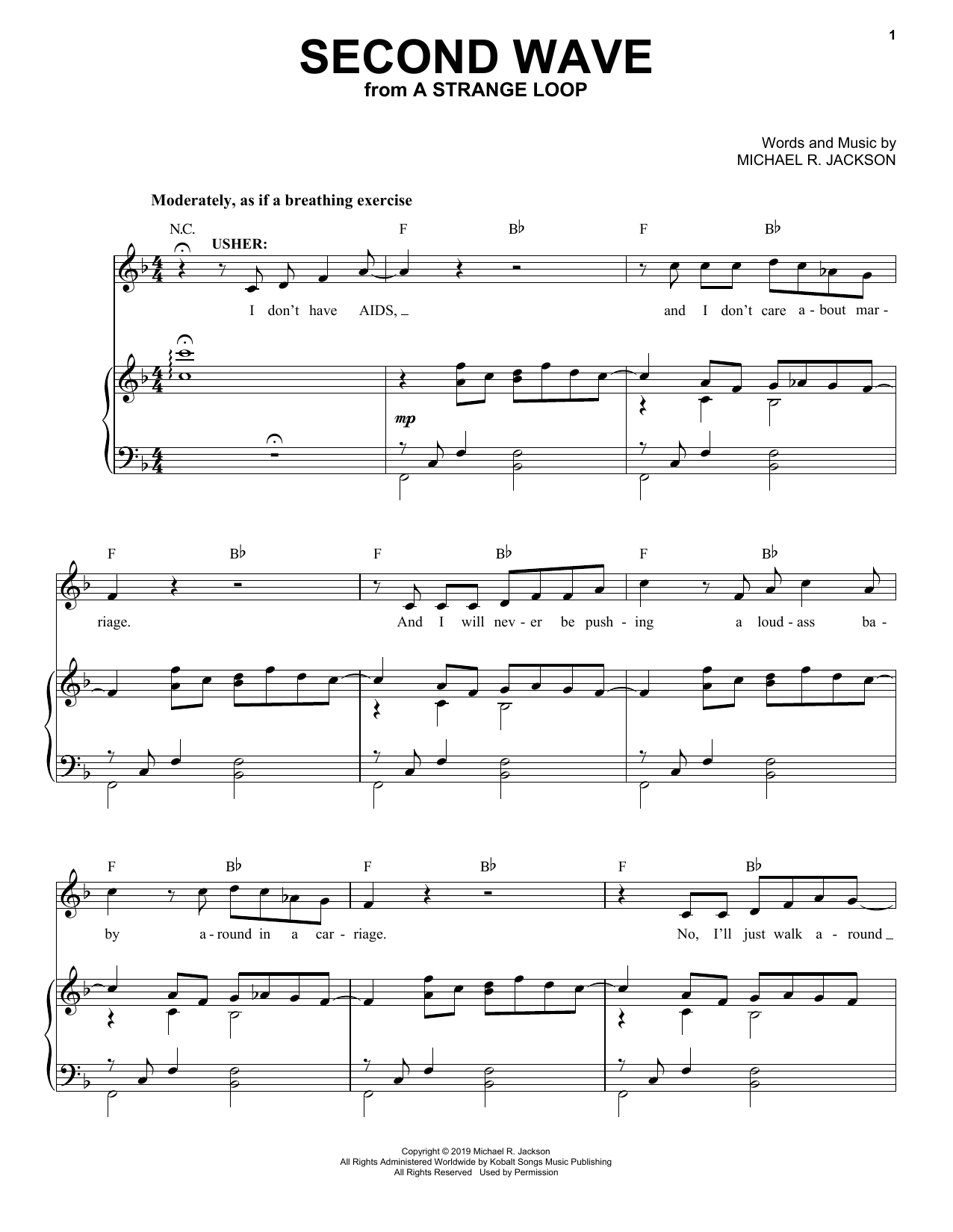 Download Michael R. Jackson Second Wave (from A Strange Loop) Sheet Music and learn how to play Piano & Vocal PDF digital score in minutes