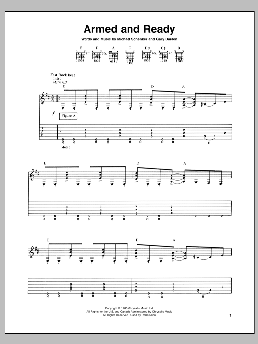 Download Michael Schenker Armed And Ready Sheet Music and learn how to play Guitar Tab PDF digital score in minutes