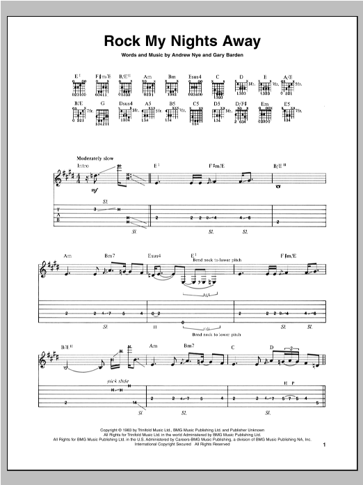 Download Michael Schenker Rock My Nights Away Sheet Music and learn how to play Guitar Tab PDF digital score in minutes