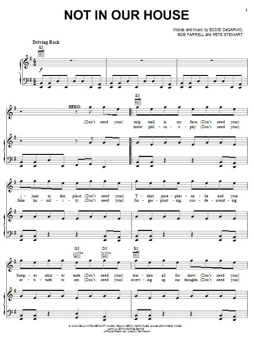 Download Michael Tait Not In Our House Sheet Music and learn how to play Piano, Vocal & Guitar (Right-Hand Melody) PDF digital score in minutes