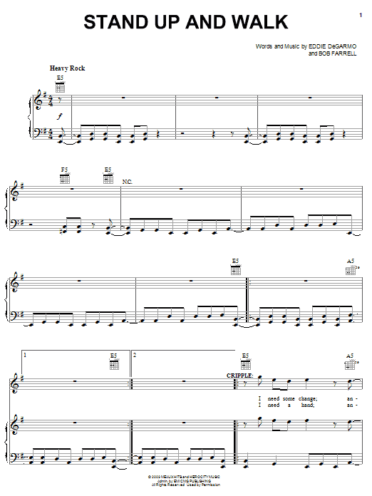 Download Michael Tait Stand Up And Walk Sheet Music and learn how to play Piano, Vocal & Guitar (Right-Hand Melody) PDF digital score in minutes