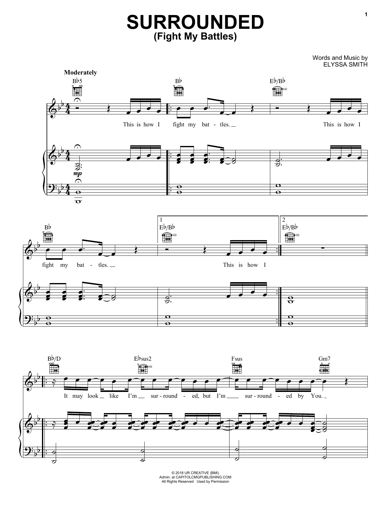 Download Michael W. Smith Surrounded (Fight My Battles) Sheet Music and learn how to play Piano, Vocal & Guitar Chords (Right-Hand Melody) PDF digital score in minutes