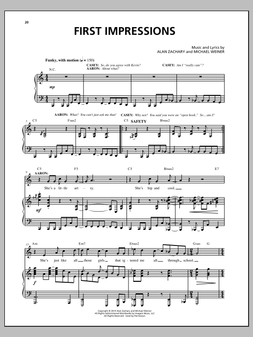 Download Michael Weiner First Impressions Sheet Music and learn how to play Piano & Vocal PDF digital score in minutes