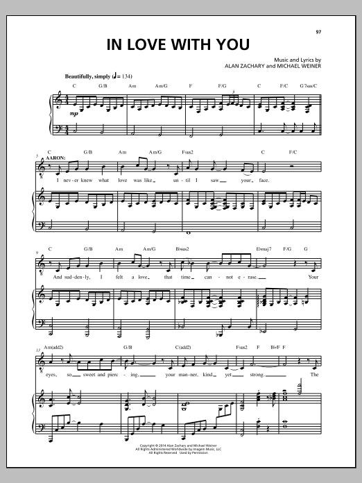 Download Michael Weiner In Love With You Sheet Music and learn how to play Piano & Vocal PDF digital score in minutes