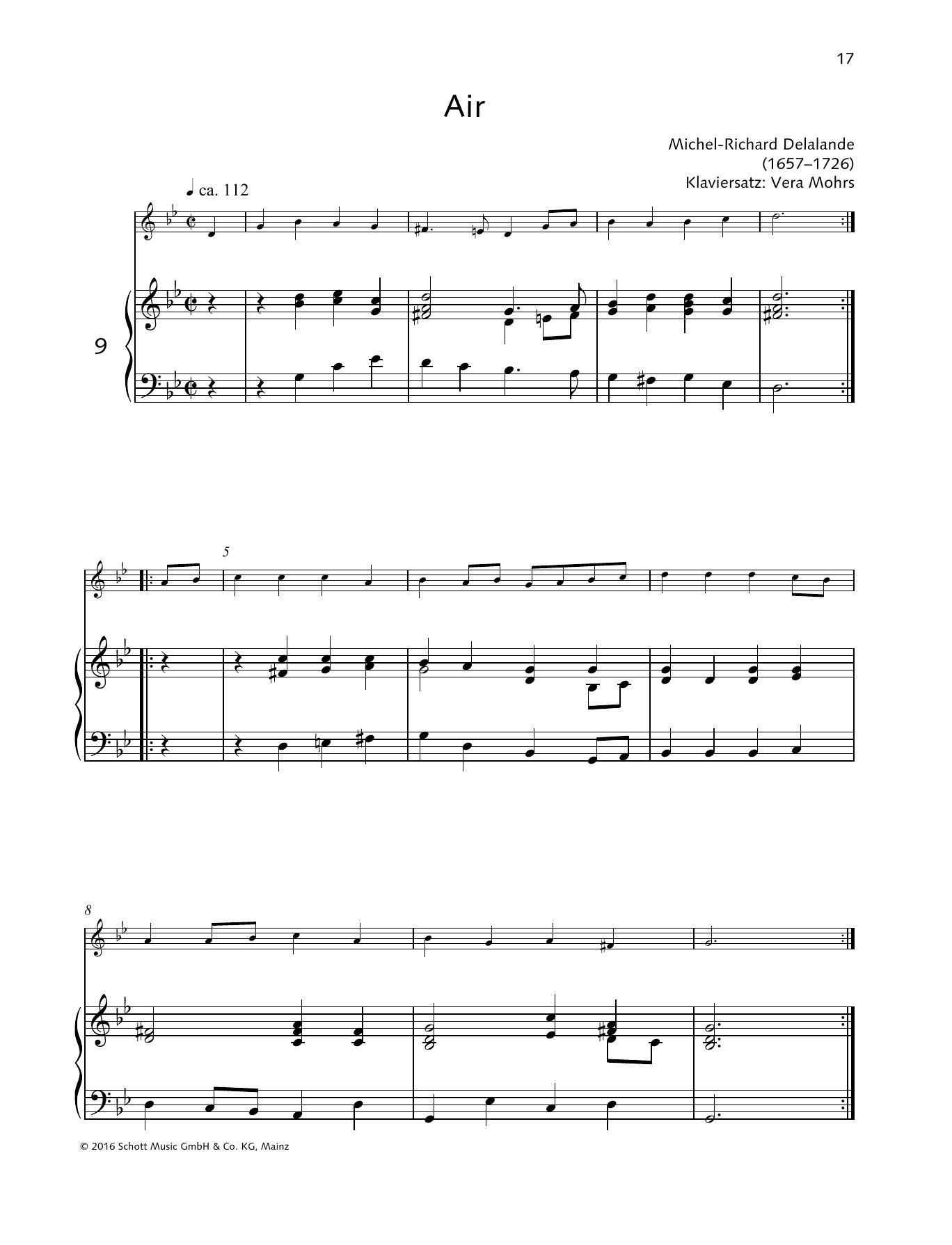 Download Michel-Richard Delalande Air Sheet Music and learn how to play Woodwind Solo PDF digital score in minutes