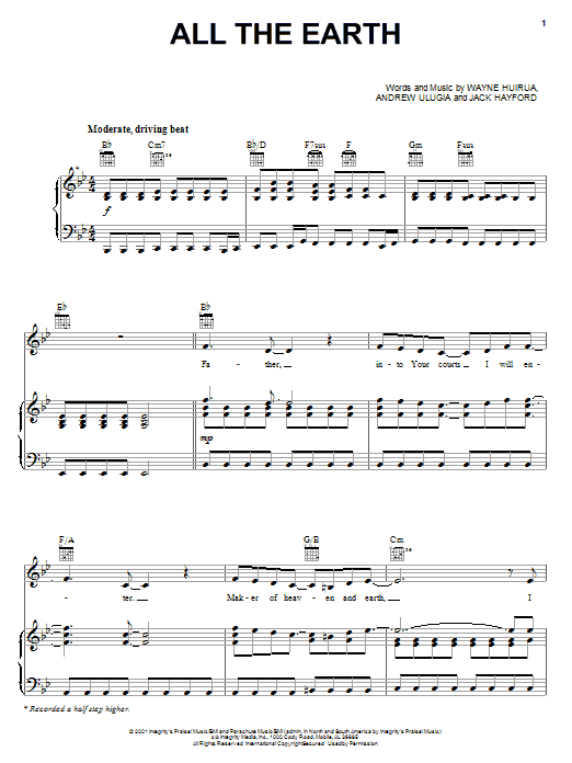 Download Michelle Swift All The Earth Sheet Music and learn how to play Piano, Vocal & Guitar (Right-Hand Melody) PDF digital score in minutes