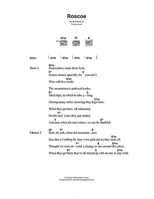 Download Midlake Roscoe Sheet Music and learn how to play Piano, Vocal & Guitar PDF digital score in minutes