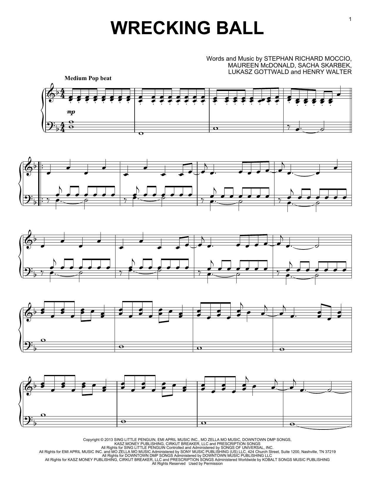 Download Midnite String Quartet Wrecking Ball (from the Netflix series Bridgerton) Sheet Music and learn how to play Piano Solo PDF digital score in minutes