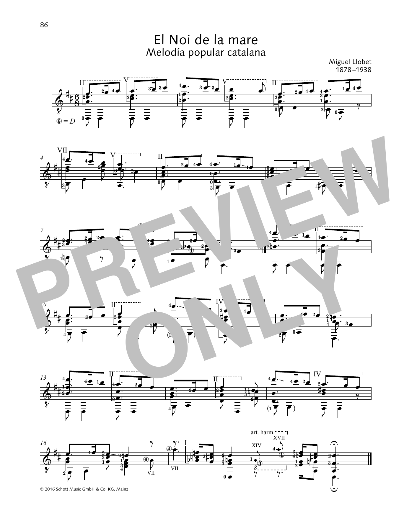 Download Miguel Llobet El Noi De La Mare Sheet Music and learn how to play Solo Guitar PDF digital score in minutes