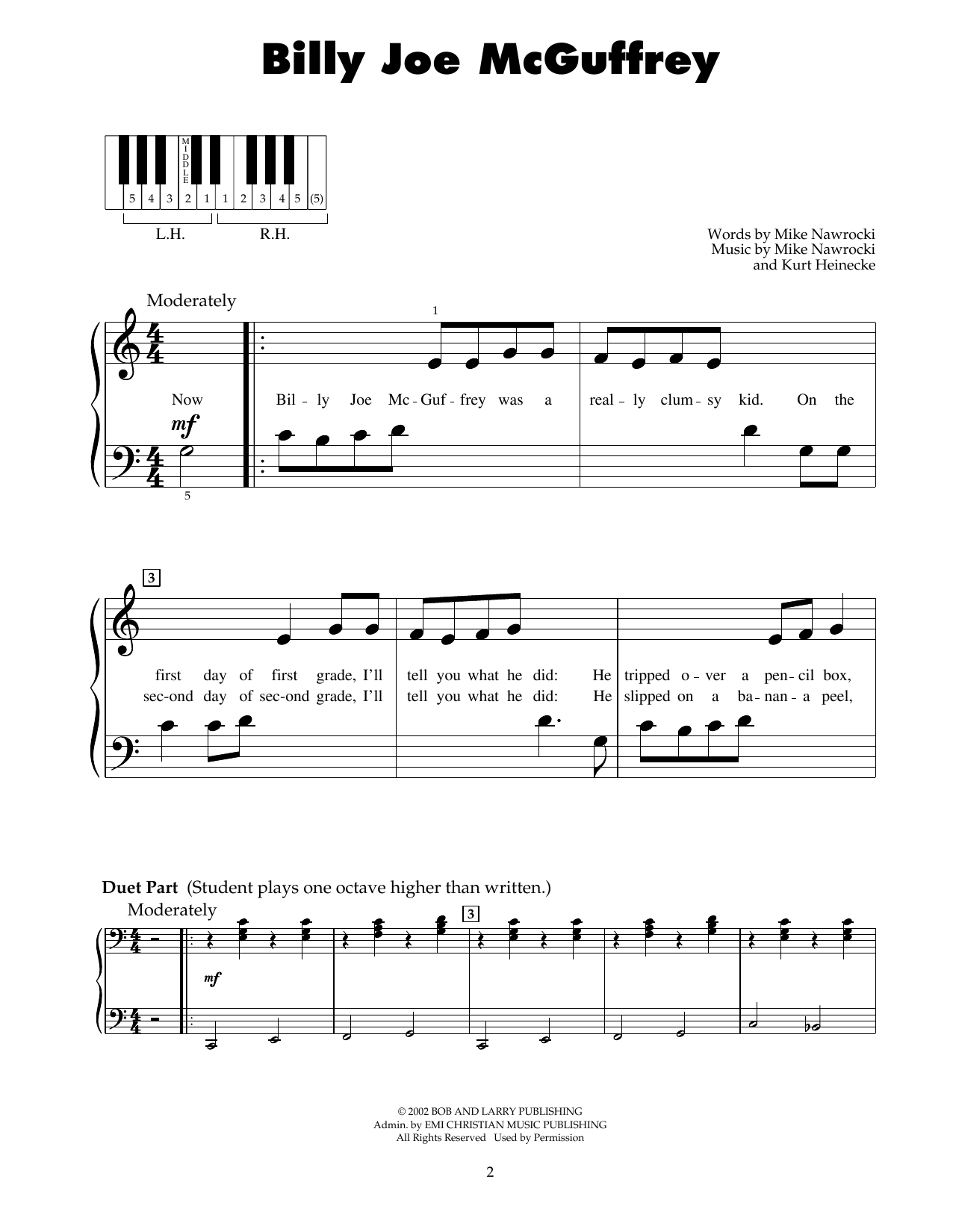 Download Mike Nawrocki Billy Joe McGuffrey (from Jonah - A VeggieTales Movie) Sheet Music and learn how to play 5-Finger Piano PDF digital score in minutes