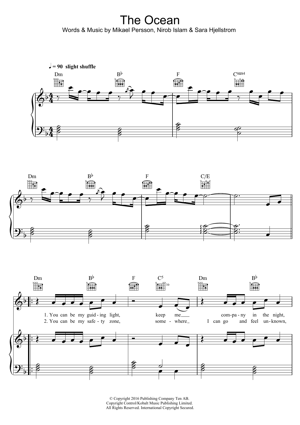 Download Mike Perry The Ocean (feat. Shy Martin) Sheet Music and learn how to play Piano, Vocal & Guitar (Right-Hand Melody) PDF digital score in minutes