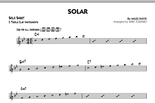 Download Mike Tomaro Solar - C Solo Sheet Sheet Music and learn how to play Jazz Ensemble PDF digital score in minutes
