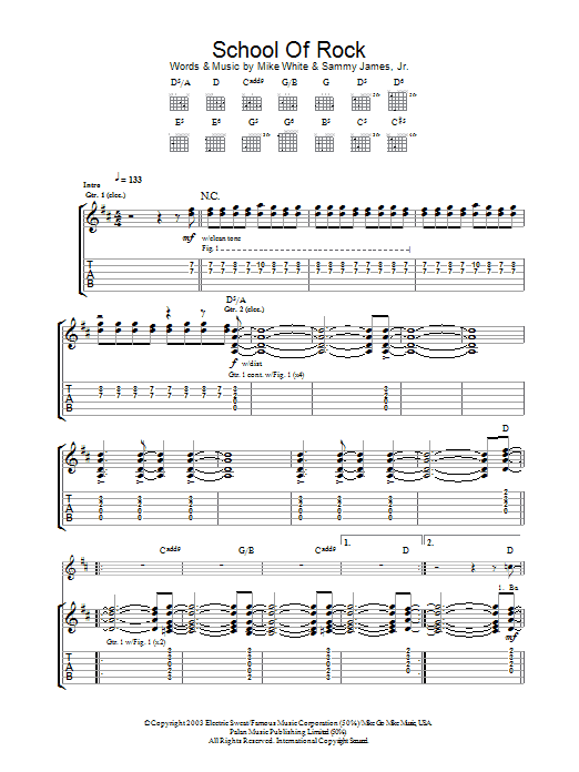 Download School Of Rock School Of Rock Sheet Music and learn how to play Melody Line, Lyrics & Chords PDF digital score in minutes