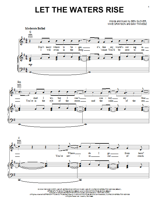 Download Mikeschair Let The Waters Rise Sheet Music and learn how to play Piano, Vocal & Guitar (Right-Hand Melody) PDF digital score in minutes
