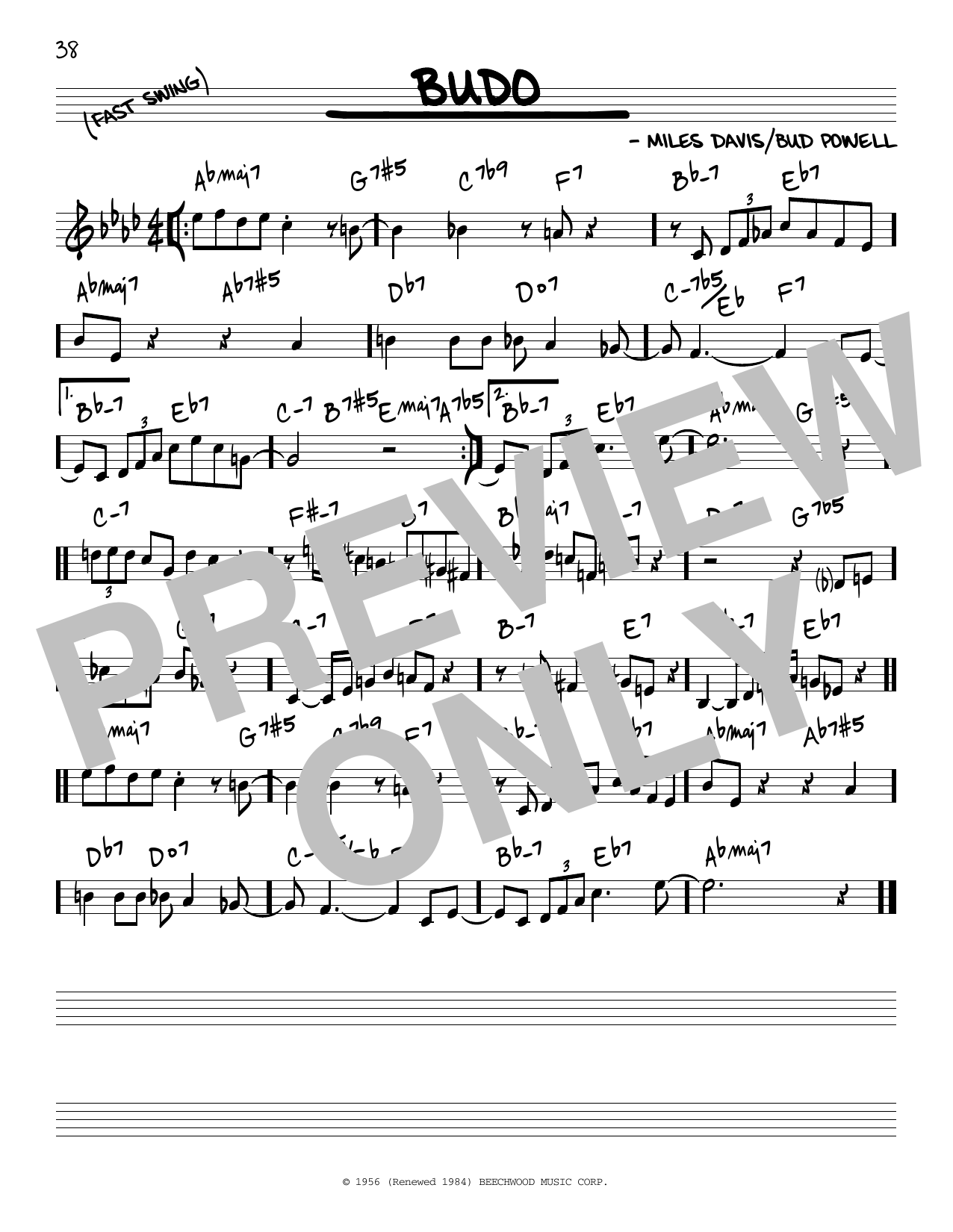 Download Miles Davis Budo Sheet Music and learn how to play Real Book – Melody & Chords PDF digital score in minutes