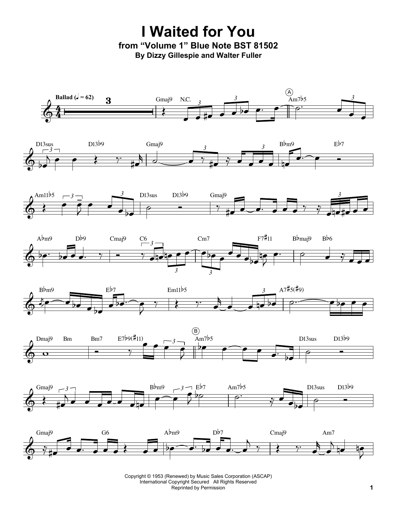 Download Miles Davis I Waited For You Sheet Music and learn how to play Trumpet Transcription PDF digital score in minutes