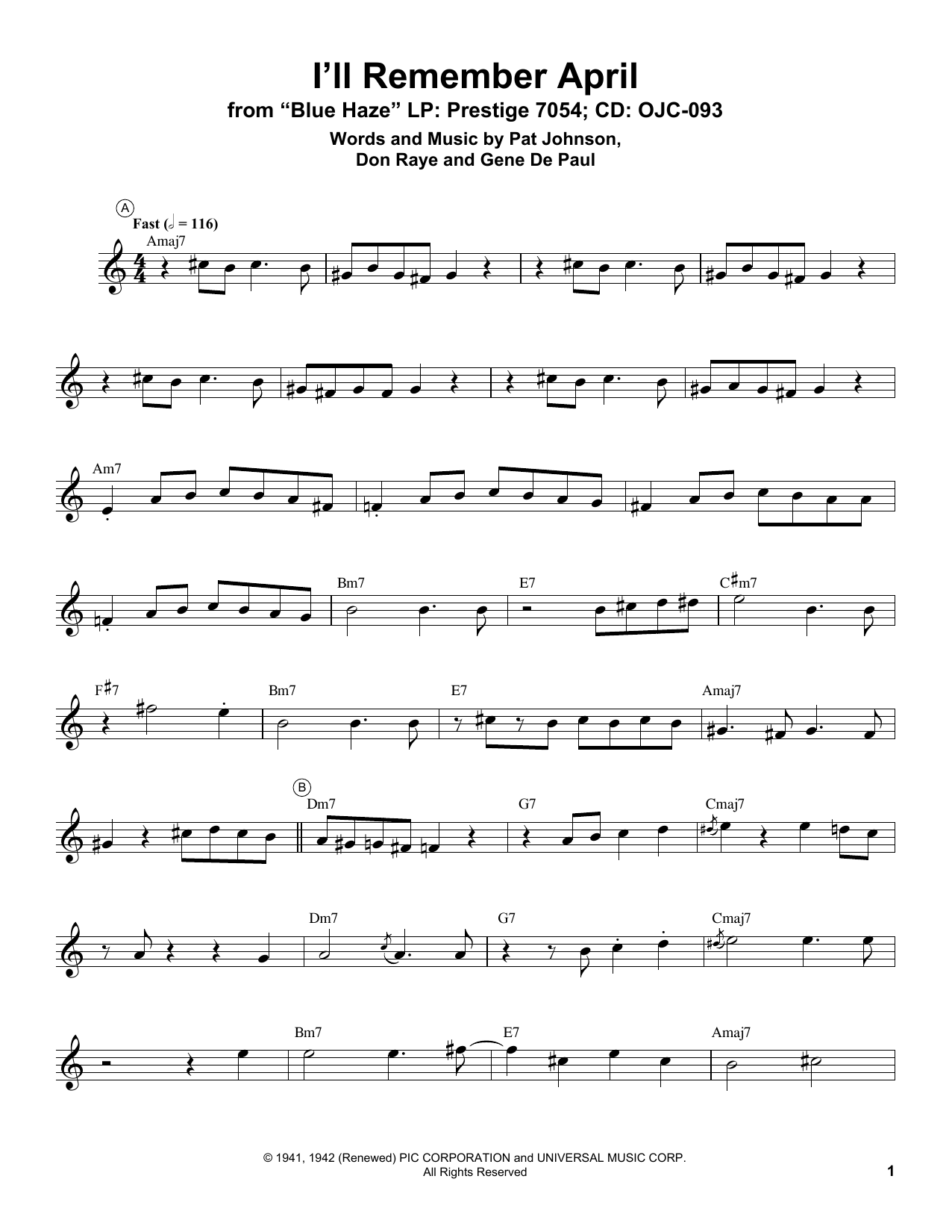 Download Miles Davis I'll Remember April Sheet Music and learn how to play Trumpet Transcription PDF digital score in minutes