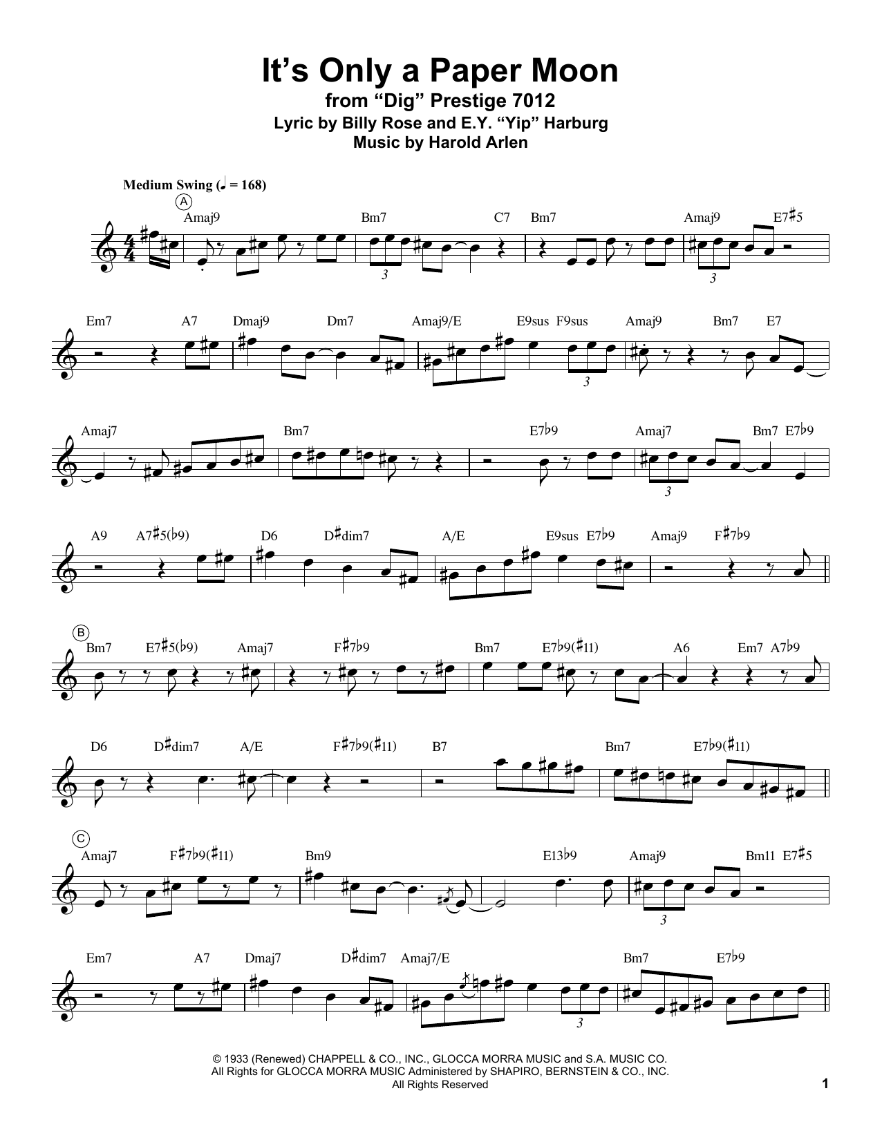 Download Miles Davis It's Only A Paper Moon Sheet Music and learn how to play Trumpet Transcription PDF digital score in minutes