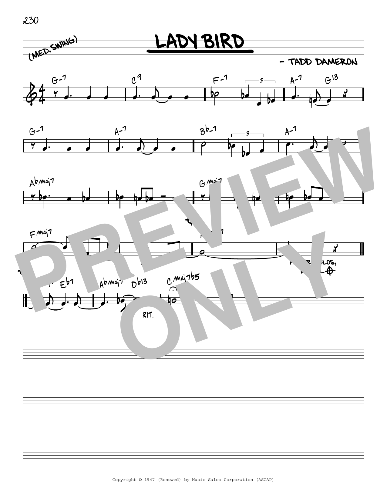 Download Miles Davis Lady Bird [Reharmonized version] (arr. Jack Grassel) Sheet Music and learn how to play Real Book – Melody & Chords PDF digital score in minutes