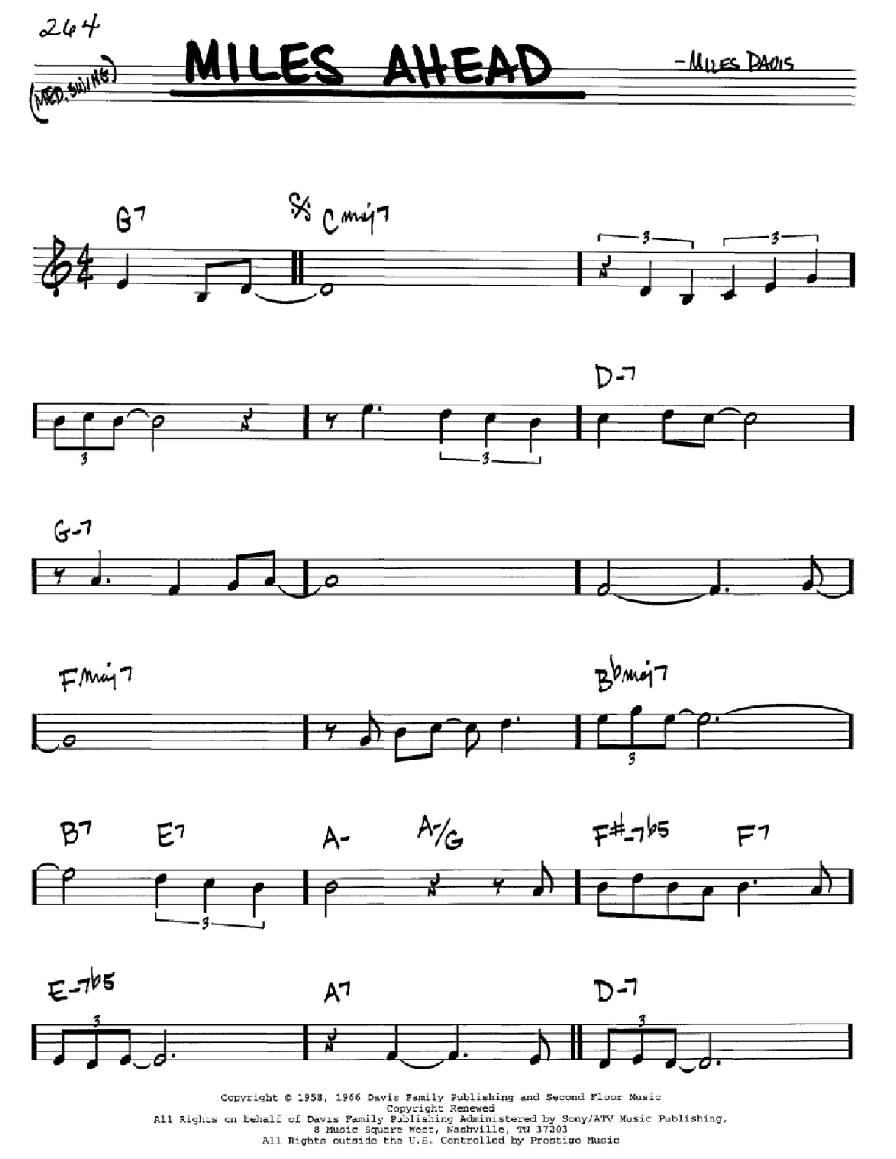 Download Miles Davis Miles Ahead Sheet Music and learn how to play Trumpet Transcription PDF digital score in minutes