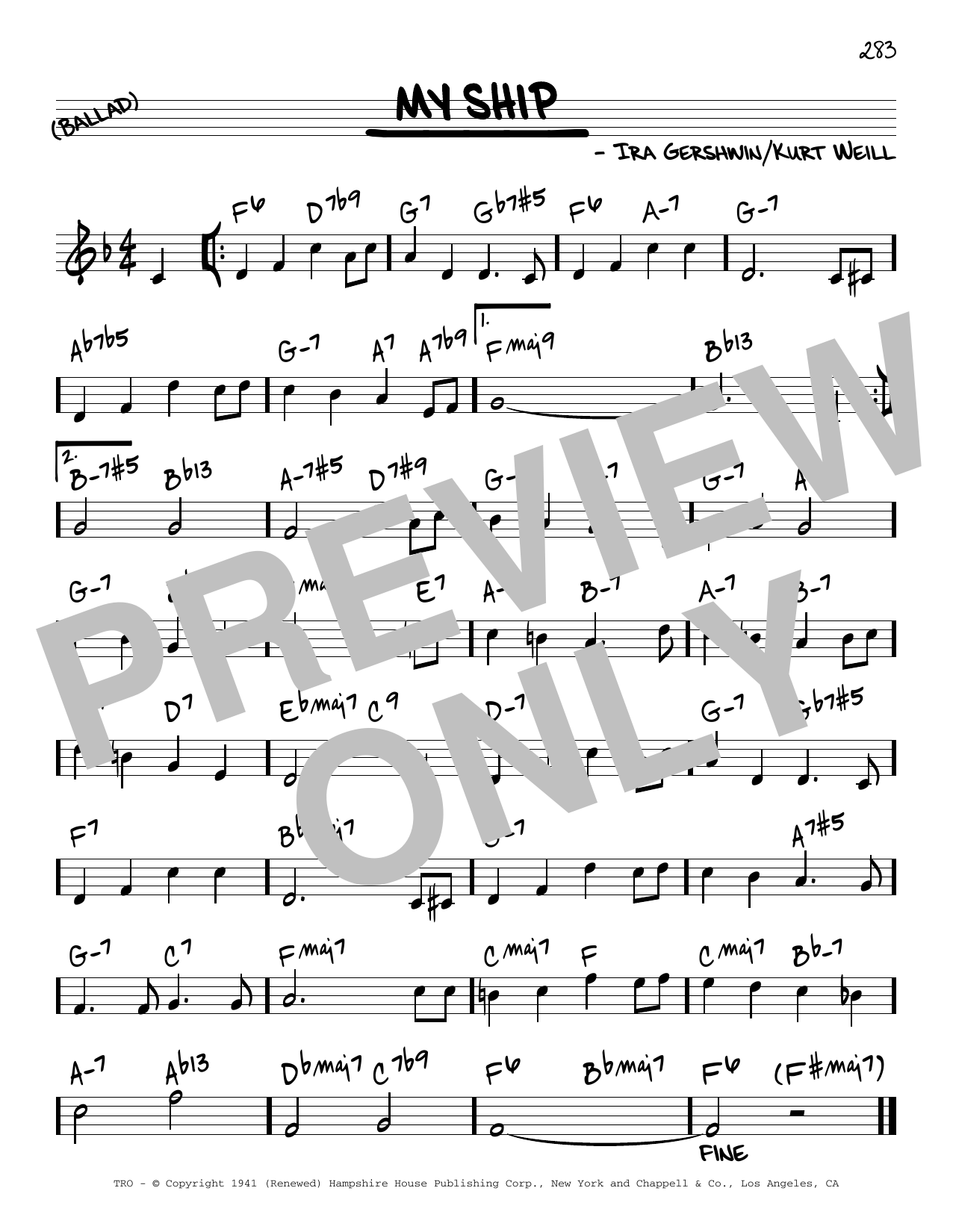 Download Miles Davis My Ship [Reharmonized version] (arr. Jack Grassel) Sheet Music and learn how to play Real Book – Melody & Chords PDF digital score in minutes