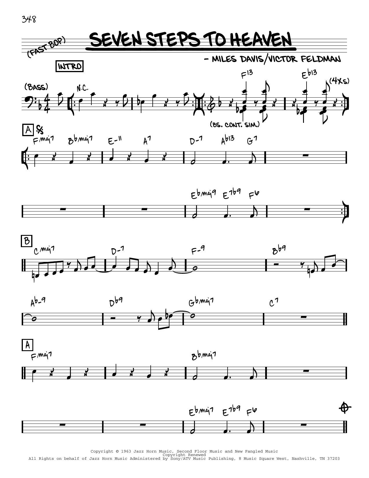Download Miles Davis Seven Steps To Heaven [Reharmonized version] (arr. Jack Grassel) Sheet Music and learn how to play Real Book – Melody & Chords PDF digital score in minutes