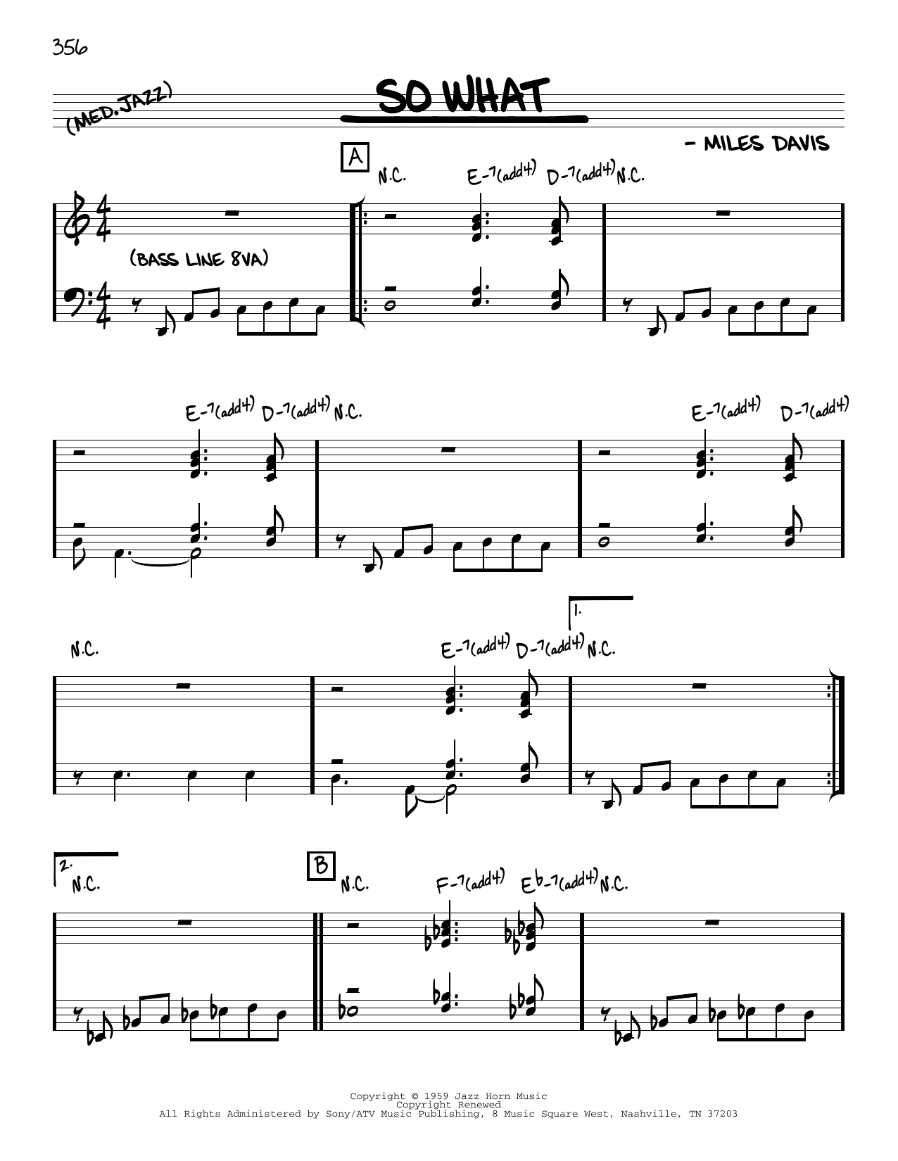 Download Miles Davis So What [Reharmonized version] (arr. Jack Grassel) Sheet Music and learn how to play Real Book – Melody & Chords PDF digital score in minutes