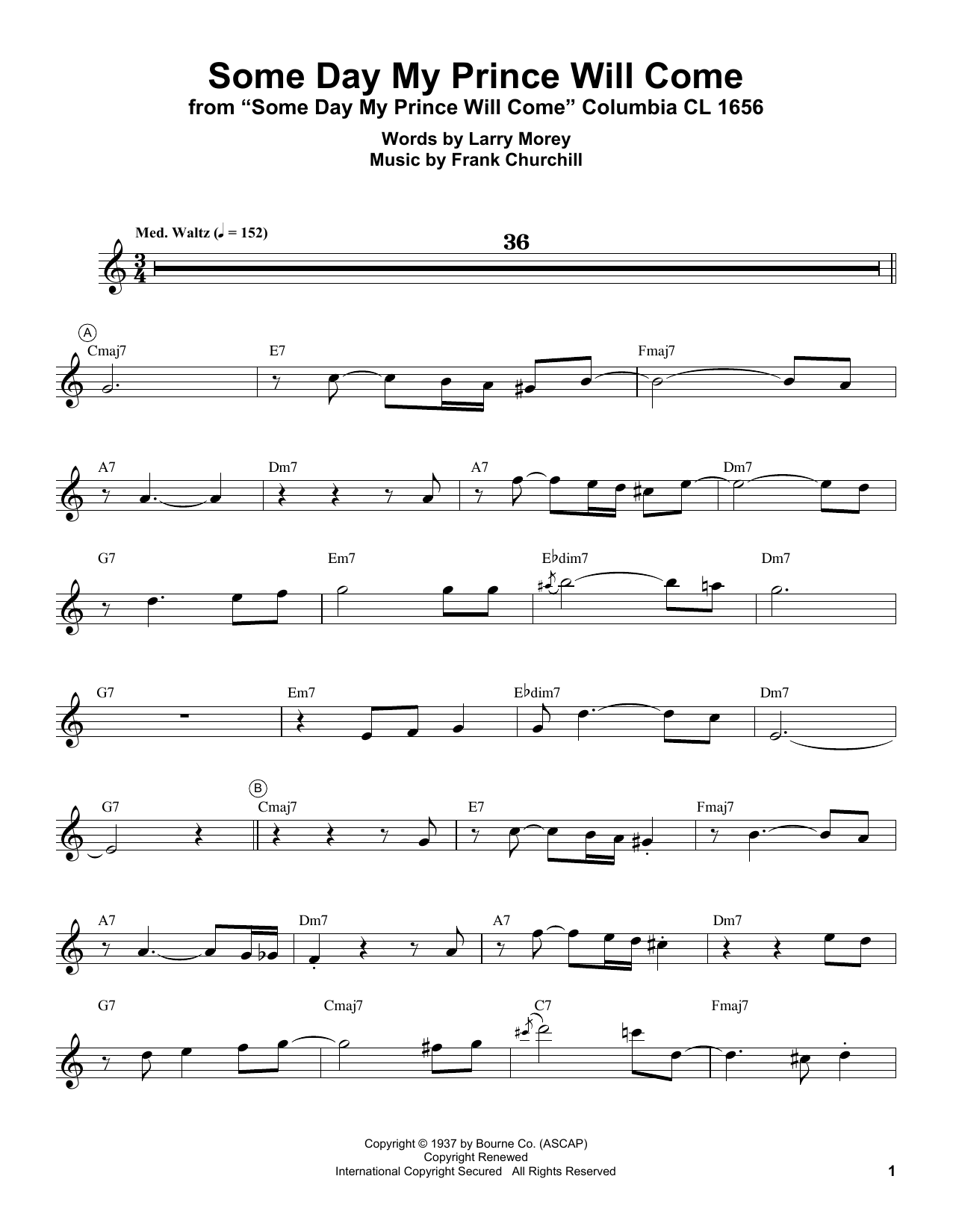 Download Miles Davis Some Day My Prince Will Come Sheet Music and learn how to play Trumpet Transcription PDF digital score in minutes