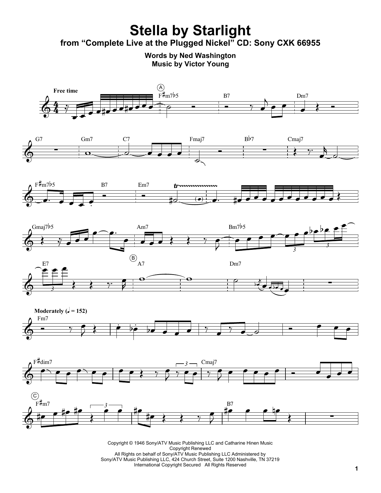 Download Miles Davis Stella By Starlight Sheet Music and learn how to play Trumpet Transcription PDF digital score in minutes