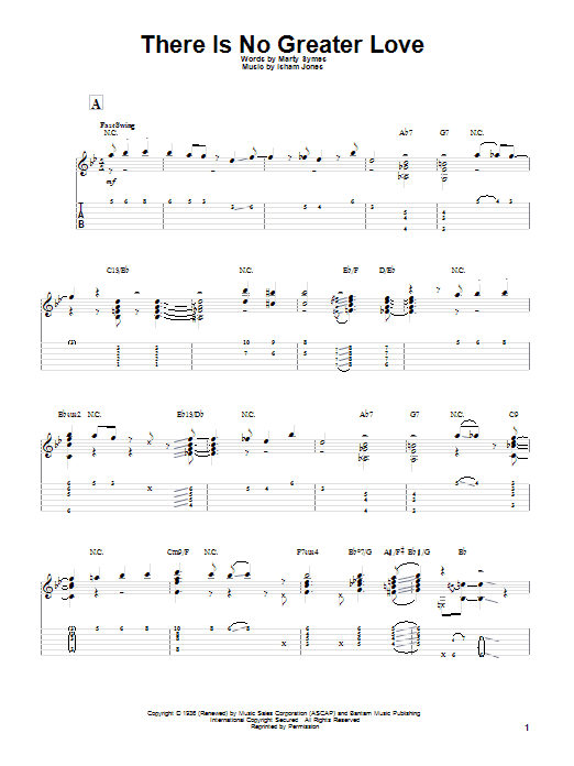 Download Miles Davis There Is No Greater Love Sheet Music and learn how to play Guitar Tab PDF digital score in minutes