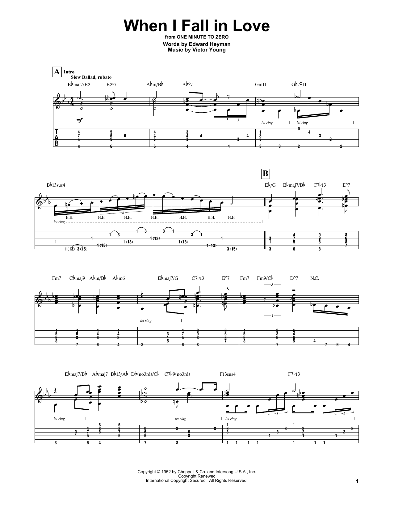 Download Miles Davis When I Fall In Love Sheet Music and learn how to play Guitar Tab PDF digital score in minutes