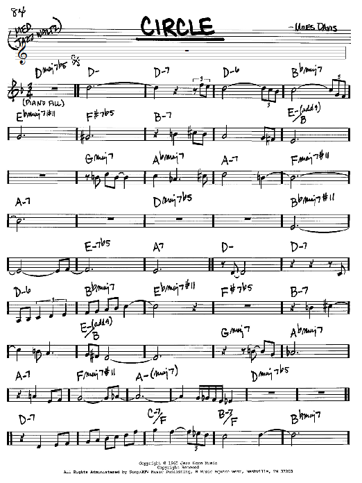 Miles Davis Circle Sheet Music Notes Download Printable PDF Score 61624